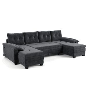 wohnli-moebel-suche-M26104606 Wohnli Möbelsuche - Modulares 4-Sitzer-Ecksofa mit Schlaffunktion aus Chenille