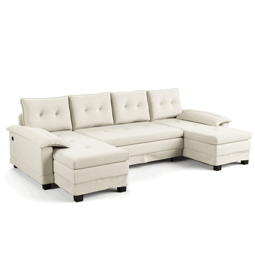 Wohnli Möbelsuche - Modulares 4-Sitzer-Ecksofa mit Schlaffunktion aus Chenille