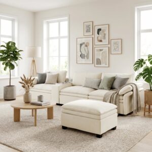 wohnli-moebel-suche-M26104616-1 modulares 4-Sitzer-Sofa aus beigem Chenille