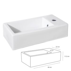 wohnli-moebel-suche-M26104764-1 Brunnen Weiß Keramik H11.5xB22xL40cm 40x12x22cm Keramik Weiß Differnz Möbel Badezimmermöbel Waschtische