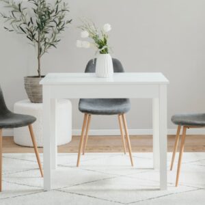 wohnli-moebel-suche-M26105047-1 Esstisch mit rechteckiger Tischplatte L 90 cm - Weiß 90x76x67cm Spanplatte Weiß Calicosy Möbel Esszimmermöbel Esstische
