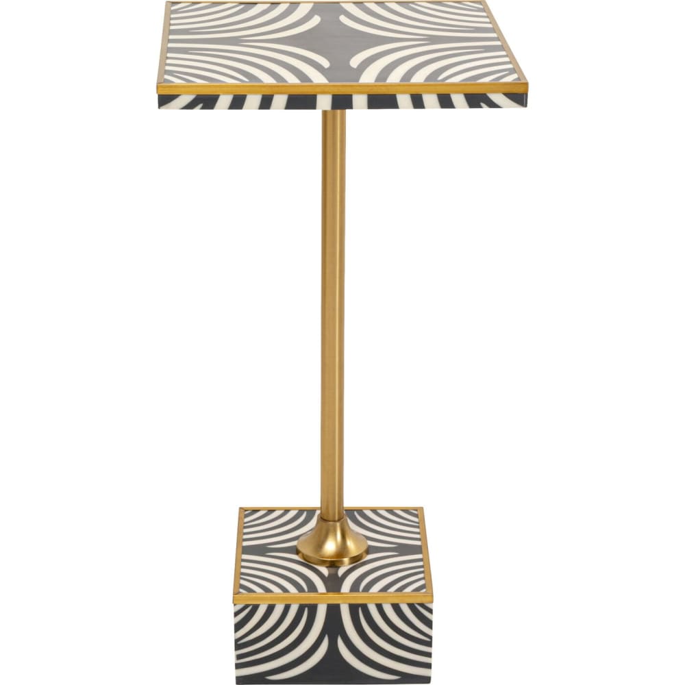 wohnli-moebel-suche-M26105516 Wohnli Möbelsuche - Beistelltisch mit Zebra Muster aus Holz und Stahl