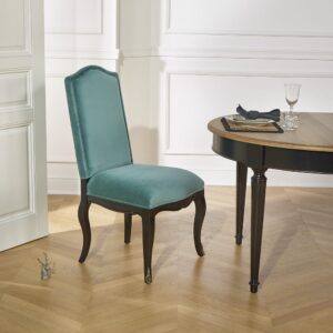 wohnli-moebel-suche-M26106101-1 Satz mit 2 Stühlen aus Gummibaumholz und Samt Artic Blue 56x104x62cm Holz Braun Robin des Bois Möbel Esszimmermöbel Stühle