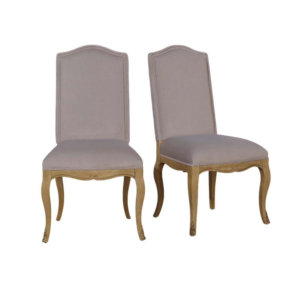 wohnli-moebel-suche-M26106182 Wohnli Möbelsuche - Satz von 2 Stühlen aus Eichenholz und Polyester-Samt sable
