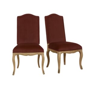 wohnli-moebel-suche-M26106191 Wohnli Möbelsuche - Satz von 2 Stühlen aus Eichenholz und Polyester-Samt noisette