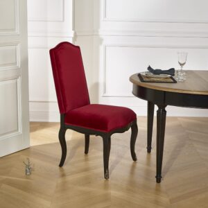 wohnli-moebel-suche-M26106193-1 Satz mit 2 Stühlen aus Gummibaumholz und Samt Rot 56x104x62cm Holz Braun Robin des Bois Möbel Esszimmermöbel Stühle