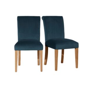 wohnli-moebel-suche-M26106200 Wohnli Möbelsuche - Set aus 2 Stühlen aus Gummibaumholz und Stoff Teal