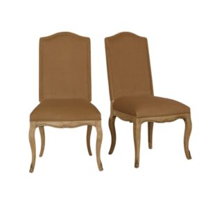 wohnli-moebel-suche-M26106204 Wohnli Möbelsuche - Satz von 2 Stühlen aus Eichenholz und Polyester-Samt camel doré