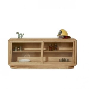 wohnli-moebel-suche-M26106331 Wohnli Möbelsuche - Eichen-Vitrine mit Schiebetüren Beige