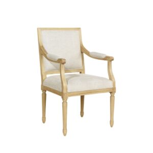 Wohnli Möbelsuche - Massivholz- und Premium-Leinen-Stuhl Beige