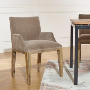 wohnli-moebel-suche-M26106584 Wohnli Möbelsuche - Zeitgenössischer Tischstuhl aus Akazienholz und Cordvelours Olivgrün