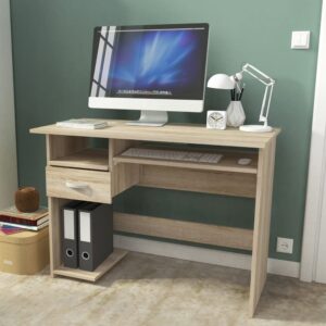 wohnli-moebel-suche-M26106832-1 Schreibtisch mit Schublade 100x50x74cm Eiche Sonoma 50x74x100cm Spanplatte Braun Feldmann-Wohnen Möbel Büromöbel Schreibtische