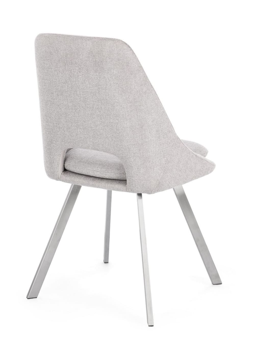 Set 2 Stühle Hellgrau 50x85x45cm Stahl Grau Bizzotto Möbel Esszimmermöbel Stühle