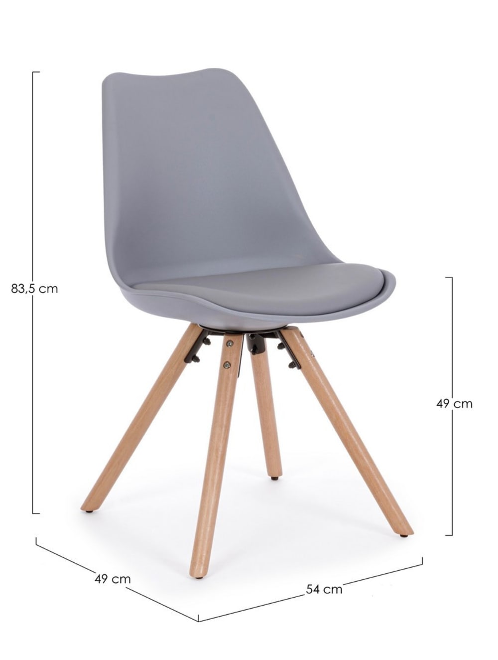Set 6 Stühle Buche Grau 49x84x54cm Holz Grau Bizzotto Möbel Esszimmermöbel Stühle