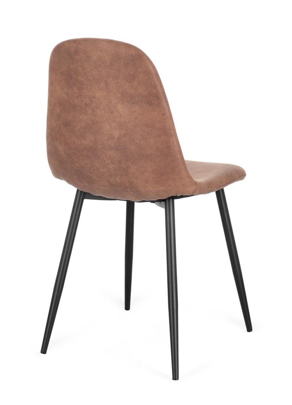 Set 2 Stühle Schwarz/Cognac 53x84x44cm Stahl Braun Bizzotto Möbel Esszimmermöbel Stühle