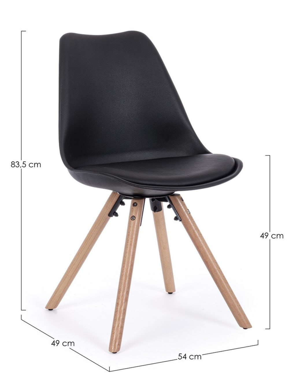 Set 6 Stühle Buche Schwarz 49x84x54cm Holz Schwarz Bizzotto Möbel Esszimmermöbel Stühle