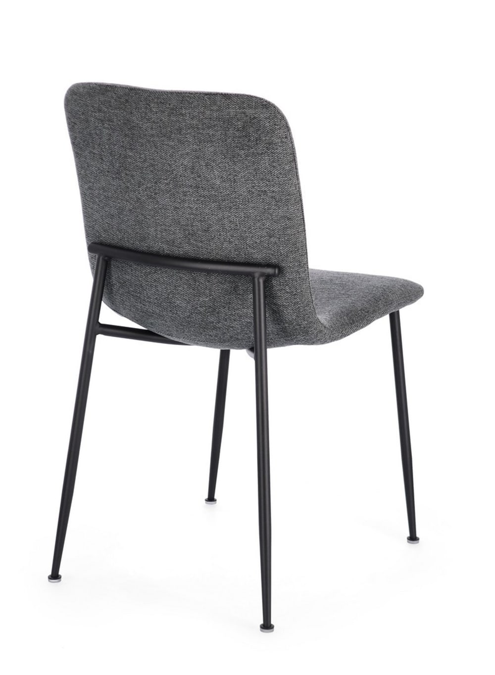 Set 4 Stühle Dunkelgrau 56x81x44cm Stahl Grau Bizzotto Möbel Esszimmermöbel Stühle