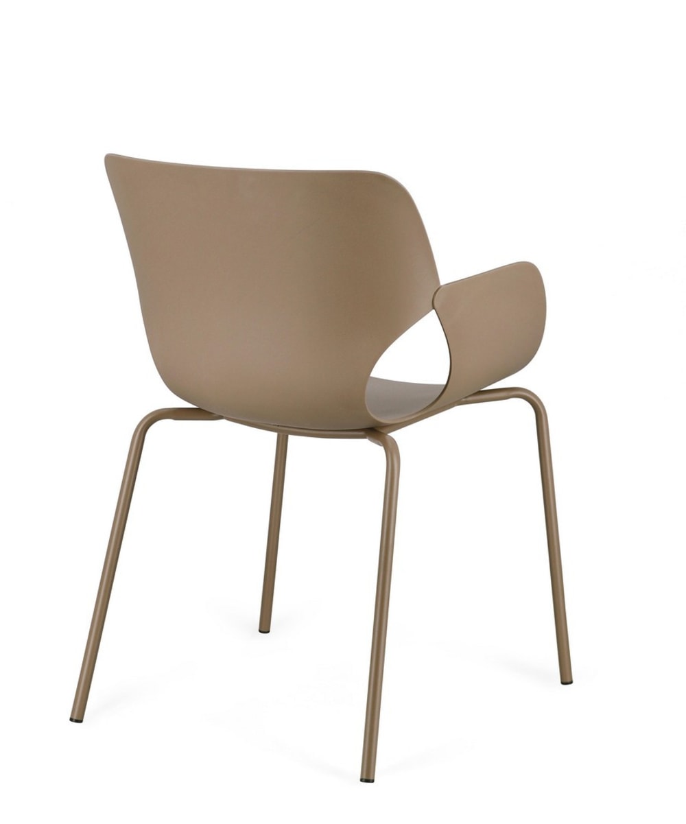 wohnli-moebel-suche-M26106968-1 Set aus 2 Esszimmerstühlen aus Stahl und grünem Polypropylen 57x82x59cm Stahl Braun Bizzotto Möbel Esszimmermöbel Stühle