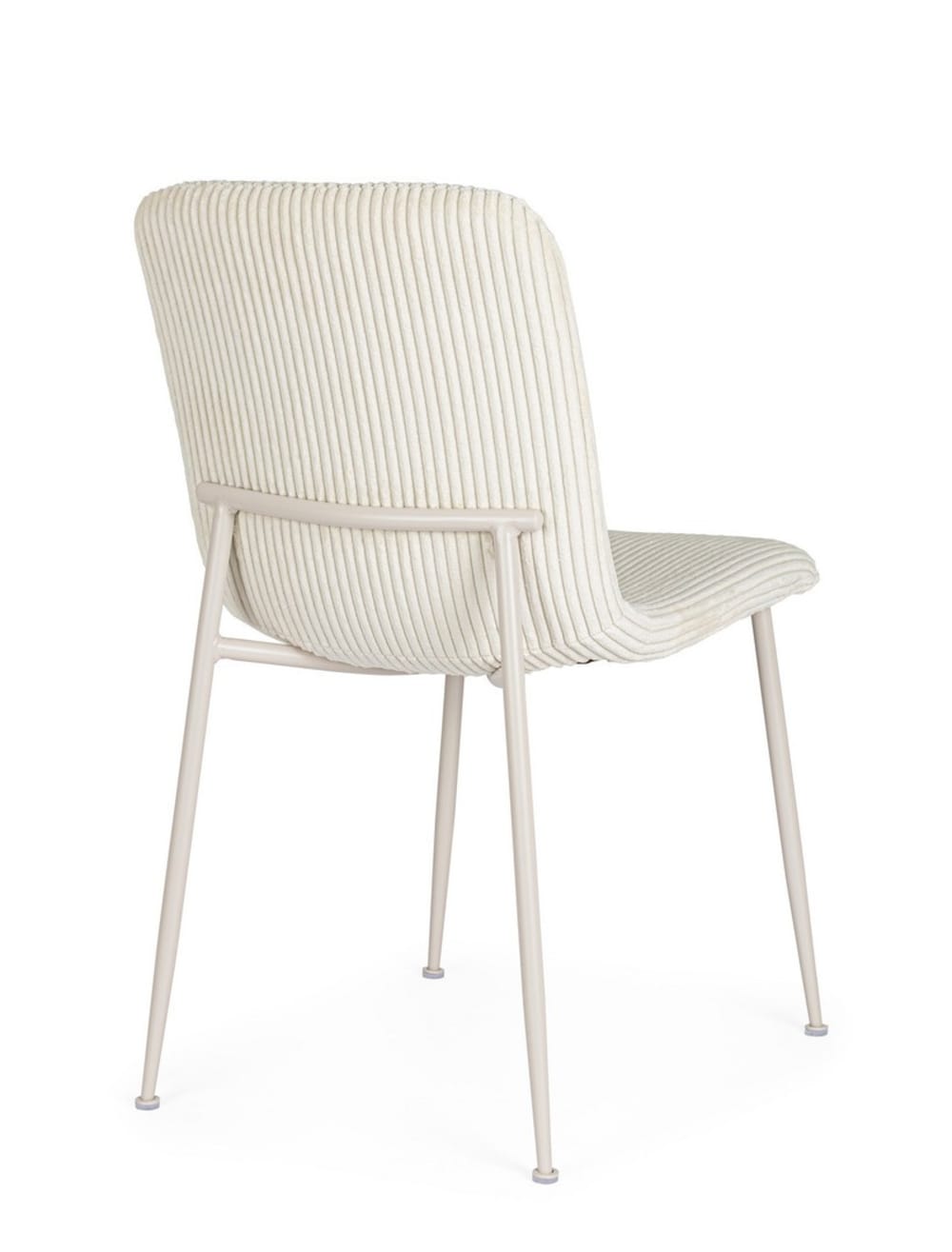 Set 6 Stühle Beige Gerippt 56x81x44cm Stahl Beige Bizzotto Möbel Esszimmermöbel Stühle