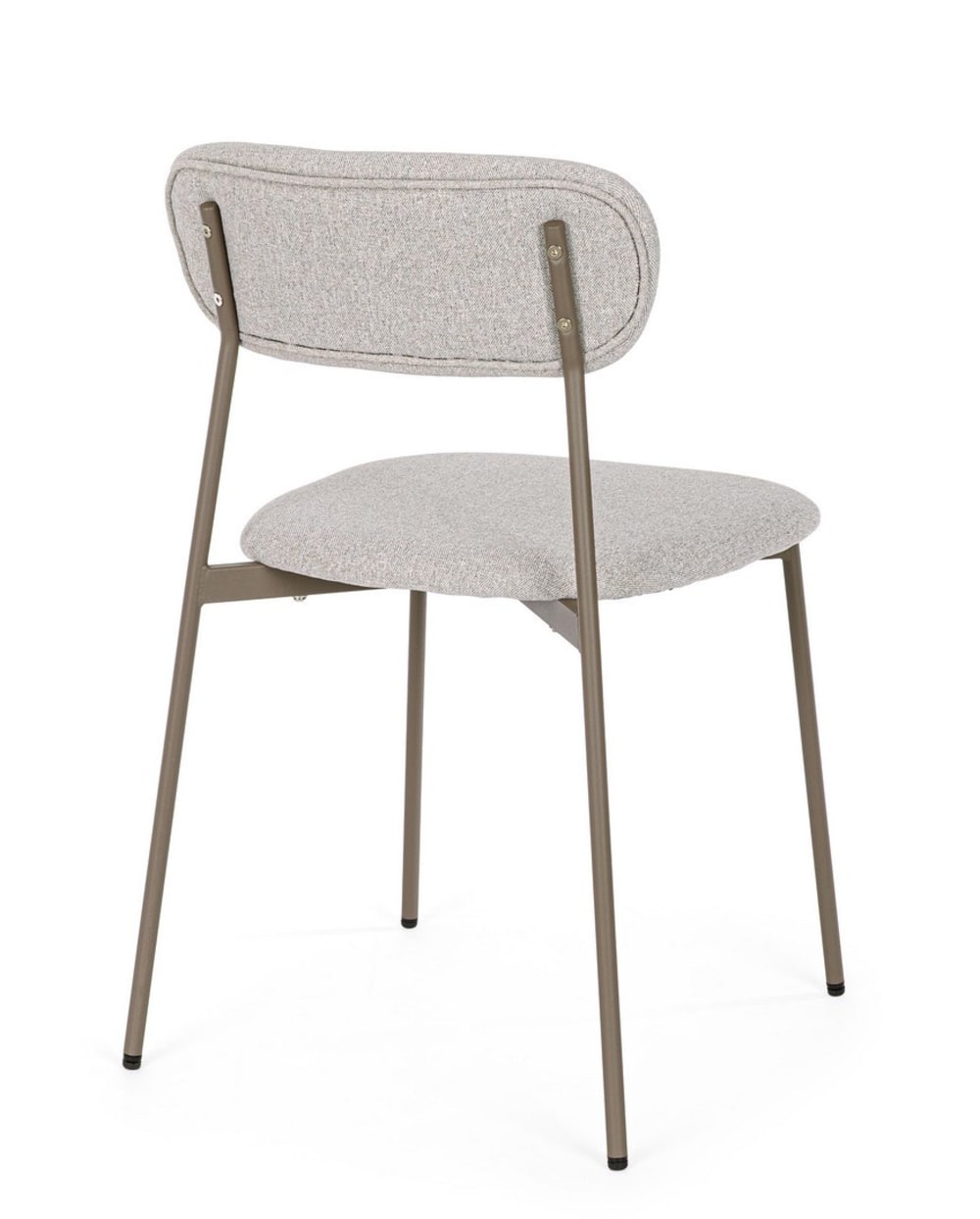 Set 6 Stühle Braun/Grau 49x78x45cm Stahl Grau Bizzotto Möbel Esszimmermöbel Stühle