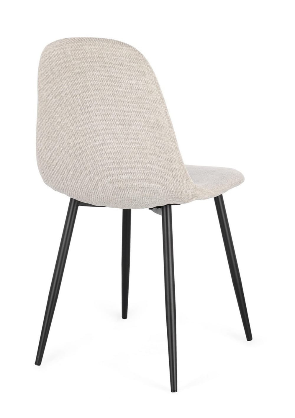 Set 2 Stühle Schwarz/Beige 53x84x44cm Stahl Beige Bizzotto Möbel Esszimmermöbel Stühle