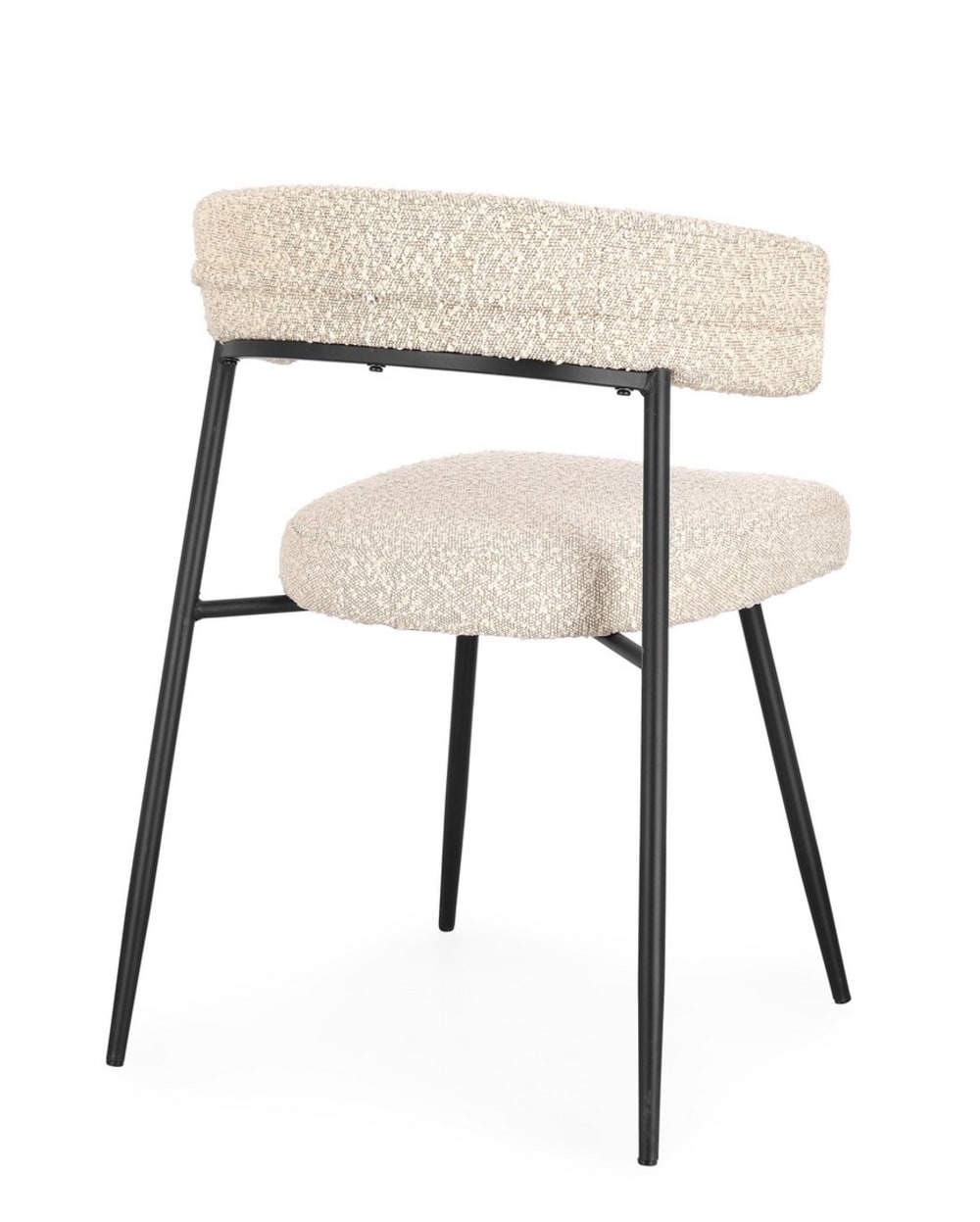 Set 2 Stühle Elfenbein 53x80x59cm Stahl Weiß Bizzotto Möbel Esszimmermöbel Stühle