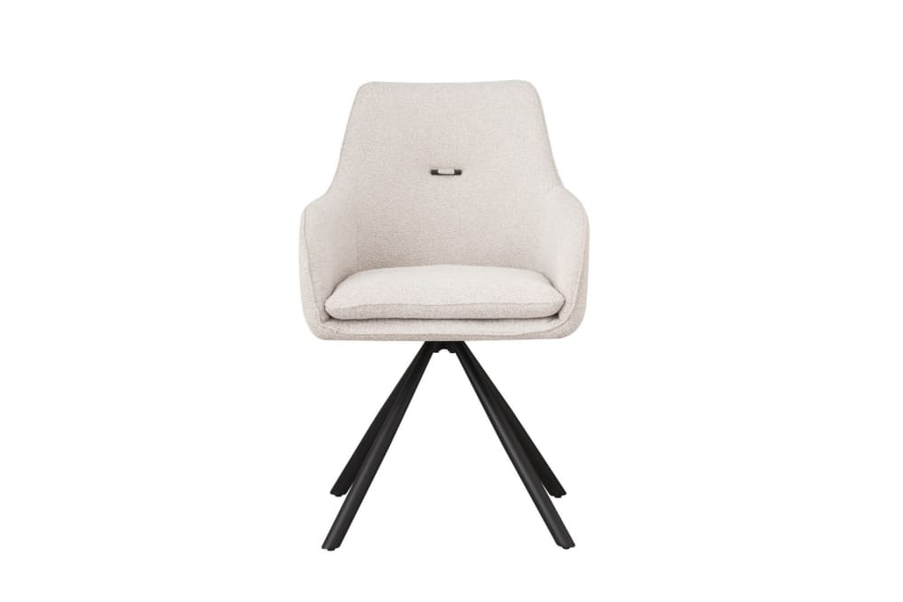 Set 4 Drehstühle Beige 64x86x57cm Stahl Beige Bizzotto Möbel Esszimmermöbel Stühle