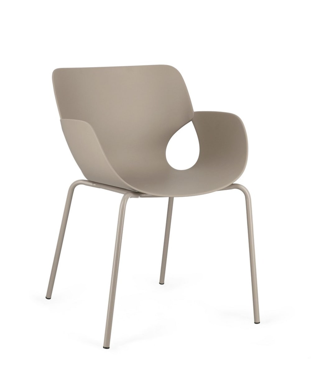 wohnli-moebel-suche-M26107097 Wohnli Möbelsuche - 4er-Set Esszimmerstühle aus Stahl und grauem Polypropylen