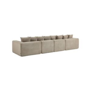 wohnli-moebel-suche-M26108105-1 Modulares 5-Sitzer Sofa Chenille-Bezug dunkelbeige 362x62x110cm PES - Polyester Beige sweeek Sofas und Sessel Sofas Modulare Sofas