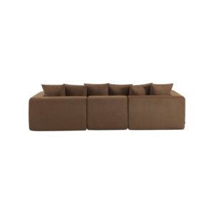 wohnli-moebel-suche-M26108110-1 Modulares 4-Sitzer Sofa mit Chenille-Bezug braun 295x62x110cm PES - Polyester Braun sweeek Sofas und Sessel Sofas Modulare Sofas
