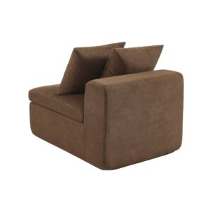 wohnli-moebel-suche-M26108246-1 Modularer Sessel mit Chenille-Bezug 1-Sitzer braun 76x62x110cm PES - Polyester Braun sweeek Sofas und Sessel Sessel, Poufs und Fußbänke Sessel