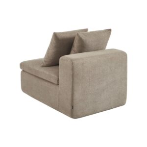 wohnli-moebel-suche-M26108262-1 Modularer Sessel mit Chenille-Bezug dunkelbeige 76x62x110cm PES - Polyester Beige sweeek Sofas und Sessel Sessel, Poufs und Fußbänke Sessel
