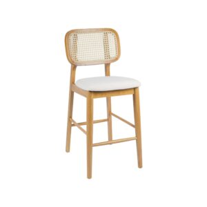 wohnli-moebel-suche-M26108267-1 2 Barhocker aus Holz mit Rattan naturfarben/beige 44x98x59cm Holz Beige sweeek Möbel Esszimmermöbel Barhocker