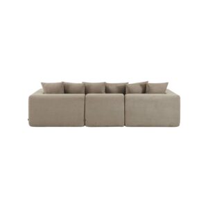 Modulares 4-Sitzer Sofa mit Chenille-Bezug dunkelbeige 295x62x110cm PES - Polyester Beige sweeek Sofas und Sessel Sofas Modulare Sofas
