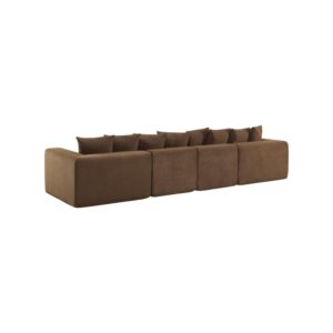 wohnli-moebel-suche-M26108440-1 Modulares 5-Sitzer Sofa mit Chenille-Bezug braun 362x62x110cm PES - Polyester Braun sweeek Sofas und Sessel Sofas Modulare Sofas