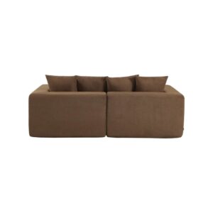 Modulares 3-Sitzer Sofa mit Chenille-Bezug braun 219x62x110cm PES - Polyester Braun sweeek Sofas und Sessel Sofas Modulare Sofas