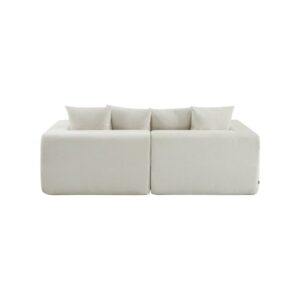 Modulares 3-Sitzer Sofa mit Chenille-Bezug weiß 219x62x110cm PES - Polyester Weiß sweeek Sofas und Sessel Sofas Modulare Sofas