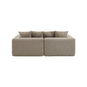 wohnli-moebel-suche-M26108471-1 Modulares 3-Sitzer Sofa mit Chenille-Bezug dunkelbeige 219x62x110cm PES - Polyester Beige sweeek Sofas und Sessel Sofas Modulare Sofas