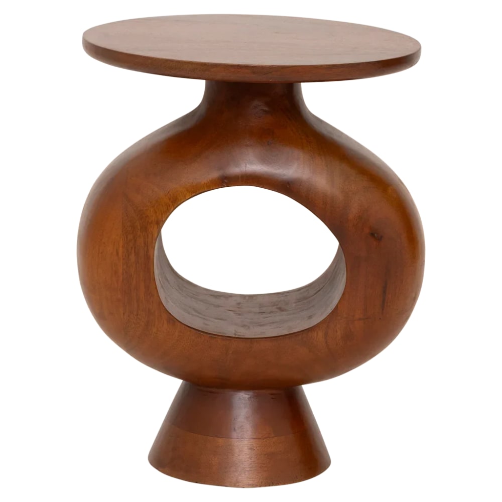 Wohnli Möbelsuche - Beistelltisch aus Mangoholz braun Ø 30 * 39 cm