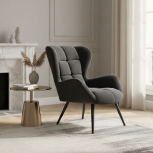 wohnli-moebel-suche-M26109886-1 Schwarzer Samtsessel mit schwarzen Metallbeinen 85x91x75cm Samt Schwarz MSO Sofas und Sessel Sessel, Poufs und Fußbänke Sessel