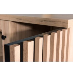 wohnli-moebel-suche-M26109923-1 TV-Schrank in Eichenoptik mit schwarzen Metallbeinen 124x93x124cm Holz Braun MSO Möbel Wohnzimmermöbel TV-Möbel