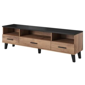 wohnli-moebel-suche-M26109927 Wohnli Möbelsuche - TV-Schrank mit Dekor aus Eiche und Mattschwarz
