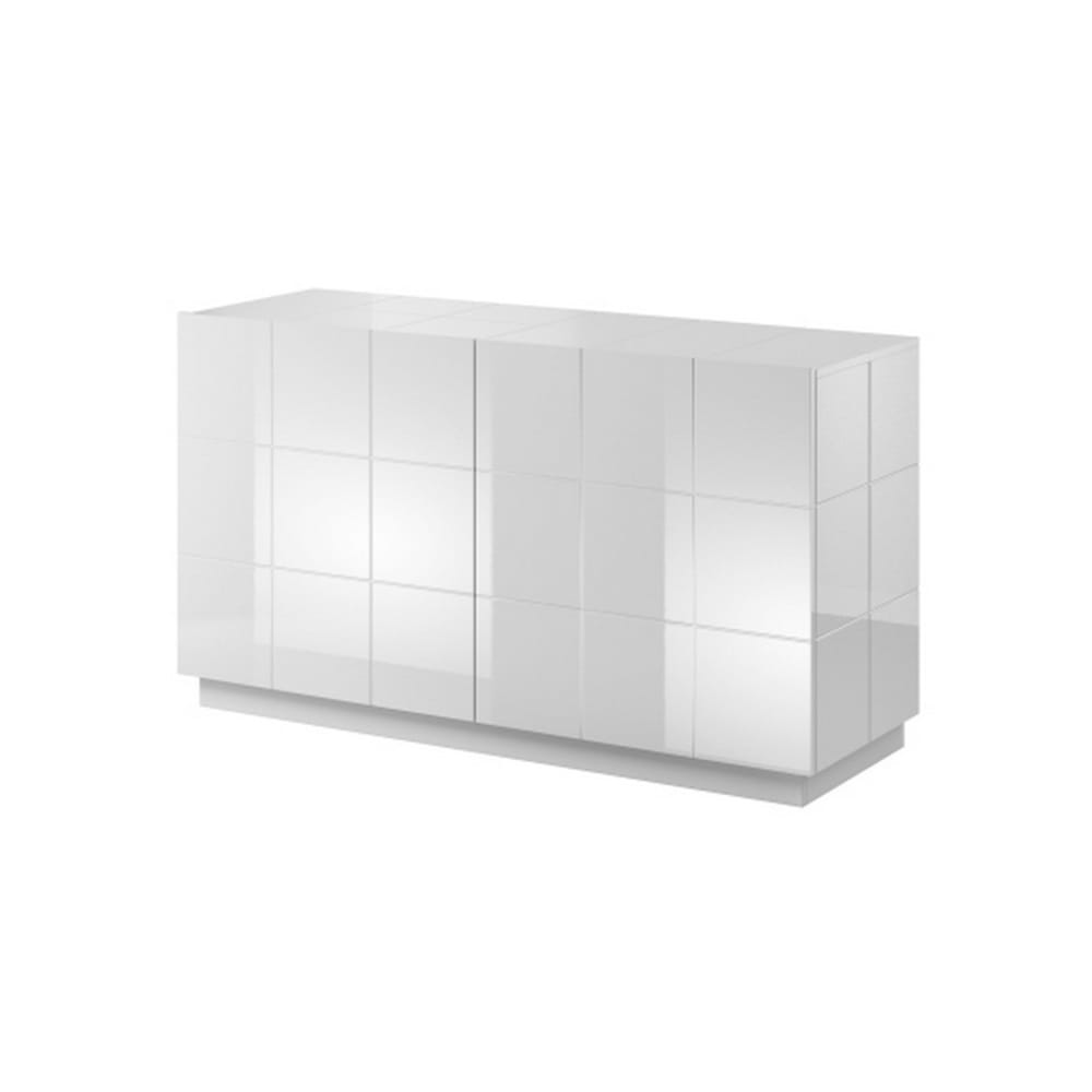 Wohnli Möbelsuche - Hellweißes Designer-Sideboard 138 cm + LED - Ohne LED