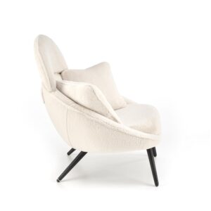wohnli-moebel-suche-M26110359-1 Designer-Loungesessel aus beigem Stoff mit schwarzen Metallbeinen 90x95x80cm Stoff Beige MSO Sofas und Sessel Sessel, Poufs und Fußbänke Sessel