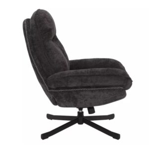 wohnli-moebel-suche-M26110379-1 360° drehbarer Sessel aus weichem schwarzem Stoff 90x101x77cm Stoff Schwarz MSO Sofas und Sessel Sessel, Poufs und Fußbänke Sessel