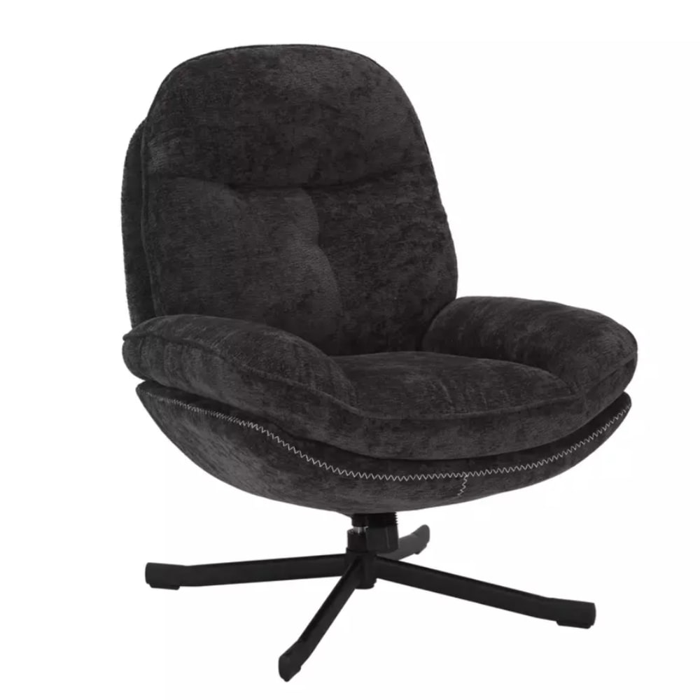 wohnli-moebel-suche-M26110379 Wohnli Möbelsuche - 360° drehbarer Sessel aus weichem schwarzem Stoff