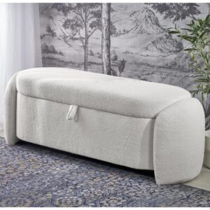 wohnli-moebel-suche-M26110394-1 Cremefarbene Innenbank mit Aufbewahrungsbox 150x51x150cm Stoff Beige MSO Möbel Schlafzimmermöbel Bettbänke