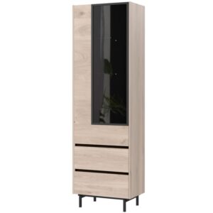 wohnli-moebel-suche-M26110395 Wohnli Möbelsuche - Schwarze Designer-Vitrine in Eichenoptik
