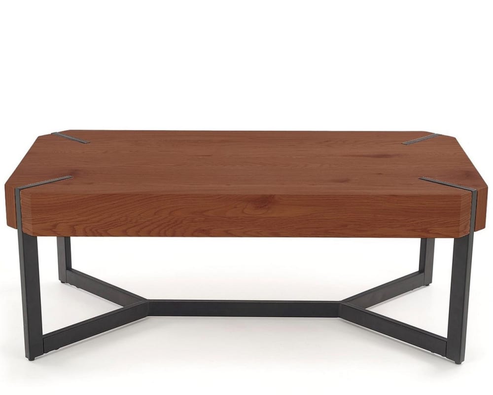 Wohnli Möbelsuche - Couchtisch mit walnussfarbener Platte 110 x 60 cm