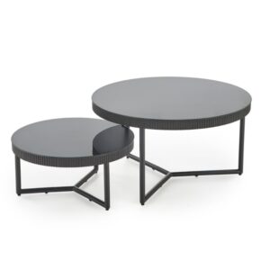 schwarz lackierter Glasplatte 80 cm